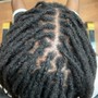 Extended Hair Cornrows over Locs