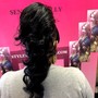 Braided ponytail with extensions (med to lg )