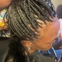 Human hair Micro Braids braided half way