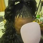 Human hair Micro Braids braided half way