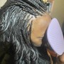 Human hair Micro Braids braided half way