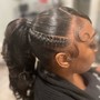 Simple Cornrows/Braid down for a wig.