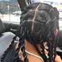 Bantu Knots (medium, straight parts, no added hair)