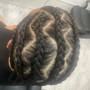 Cornrows:  natural hair ( unisex no hair added)