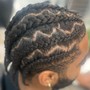 Cornrows:  natural hair ( unisex no hair added)