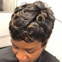 Shampoo blow dry braid down