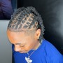 Loc Retwist + 2 Strand Twists (Short to Mid-back)