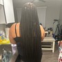 French braid n front weave in back