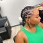 Goddess Locs with synthetic curls(Midback)