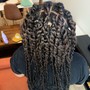 4 cornrows/straight back braids