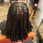 Med knotless bob to waist length