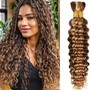 Boho Virgin deep wave human hair added Box Braids (Hair included)