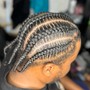 Men stitch braids (4 cornrows)