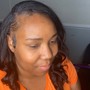 Half up half down braids with weave