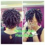 Natural Hair Updo with hair adding, shampoo and conditioner