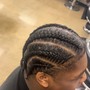 Men’s Natural cornrows (4-8 braids)