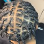 Short loc wash re-twist & style