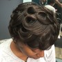 Shampoo blow dry braid down