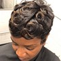 Shampoo blow dry braid down