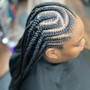 Tribal/ Fuhlani Braids in Front / Knotless in Back