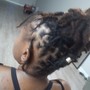 ADVANCED PALM ROLL LOC RETWIST & STYLES-  (WHOLE HEAD LOWER BACK- BUTT)