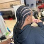 Feed in braids straight back 8-10 braids