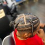 Men or Woman Bun Braids (shaved sides)