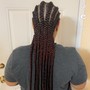 Medium knotless braids.