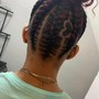 Feed-in braided ponytail