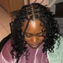 Medium Short Knotless Braids with curly ends