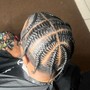 Men cornrow with design (shave sides)