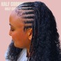 Cornrow Updo (Natural Hair With Added Ponytail)