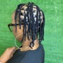 Wash re-twist above shoulders with two strand style