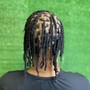 Wash re-twist above shoulders with two strand style