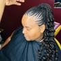 Lemonade braids with knotless braids at the back