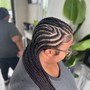 French braid design w. Weave (feed in)