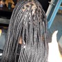 Small waist length knotless braids