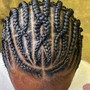 Fulani cornrow braids with knotless in the back