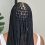 Small waist length knotless braids