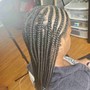 Large knotless, midback Braids