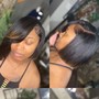 Half up half down Quick Weave