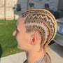 Men stitches Cornrows (2 stitches)