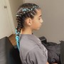 Straight back feed in braids