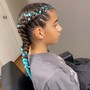 Straight back feed in braids