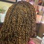 knotless adding bohemian hair