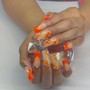 Short full set with simple nail art &  2 charms included price.