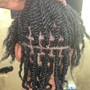 Extended Hair Cornrows over Locs