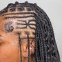 (Fulani braids) Half Feed-in braids & half box Braids