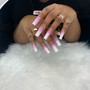 Acrylic Pink & White Full Set (short)