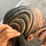 12 Straight Back Stitched Cornrows